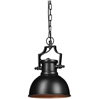 Relaxdays Lampe à suspension industriel luminaire plafond shabby retro vintage diamètre 21 cm LED, noir - Publicité Relaxdays Lampe à suspension industriel luminaire plafond shabby retro vintage diamètre 21 cm LED, noir - Publicité