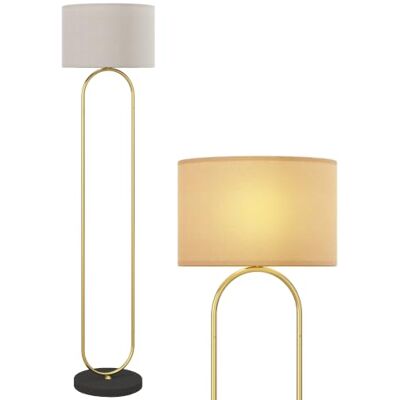 HOMCOM Lampadaire Lampe sur Pied de Salon Douille E27 156 cm Doré et Noir Abat-Jour en Lin, Style Moderne, Lampadaire sur Pied avec Interrupteur pour Chambre - Publicité HOMCOM Lampadaire Lampe sur Pied de Salon Douille E27 156 cm Doré et Noir Abat-Jour en Lin, Style Moderne, Lampadaire sur Pied avec Interrupteur pour Chambre - Publicité