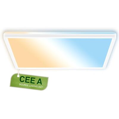 Briloner Panneau LED avec télécommande, CEE A source lumineuse, 14,2 W à 3000lm, plat, CCT, lumière indirecte, dalle led, panneau plafond, plafonnier, lustre salon, 42x42x3 cm, blanc - Publicité Briloner Panneau LED avec télécommande, CEE A source lumineuse, 14,2 W à 3000lm, plat, CCT, lumière indirecte, dalle led, panneau plafond, plafonnier, lustre salon, 42x42x3 cm, blanc - Publicité