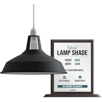 LEDSone Abat-jours de suspension industriels vintage en métal dans un style moderne rétro, abat-jours antiques pour plafonniers, abat-jours pour lampes dans la chambre, la cuisine et la salle de bain - Publicité LEDSone Abat-jours de suspension industriels vintage en métal dans un style moderne rétro, abat-jours antiques pour plafonniers, abat-jours pour lampes dans la chambre, la cuisine et la salle de bain - Publicité
