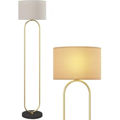 HOMCOM Lampadaire Lampe sur Pied de Salon Douille E27 156 cm Doré et Noir - Publicité HOMCOM Lampadaire Lampe sur Pied de Salon Douille E27 156 cm Doré et Noir - Publicité