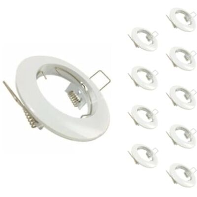 Support pour spot LED GU10 Blanc - SILAMP - Publicité Support pour spot LED GU10 Blanc - SILAMP - Publicité