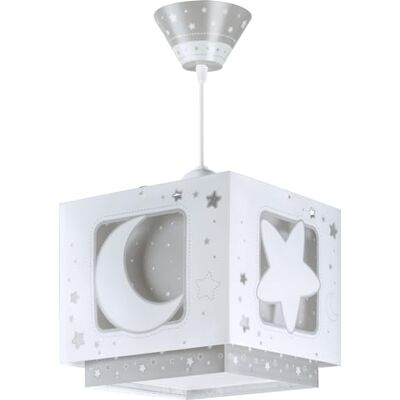 Dalber Lustre Chambre Lampe Suspension Plafonnier Pour Enfants, Moonlight lune et étoiles Gris, 63232ME, E27 - Publicité Dalber Lustre Chambre Lampe Suspension Plafonnier Pour Enfants, Moonlight lune et étoiles Gris, 63232ME, E27 - Publicité