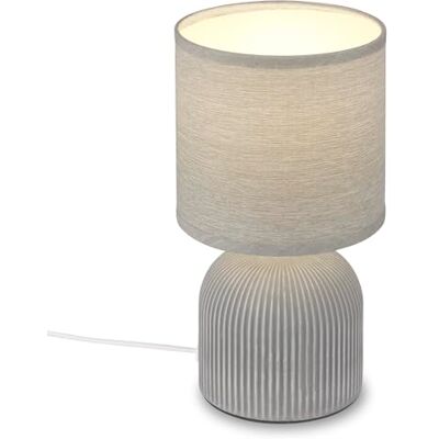 Briloner Lampe de table avec abat-jour en tissu, interrupteur à fil, pied en céramique, lampe de chevet, décorative, lampe de bureau et lecture, 15x28 cm, gris - Publicité Briloner Lampe de table avec abat-jour en tissu, interrupteur à fil, pied en céramique, lampe de chevet, décorative, lampe de bureau et lecture, 15x28 cm, gris - Publicité