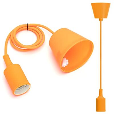AIGOSTAR Portalampada E27 - Orange - Câble 1m - 60W - Douille E27 - Publicité AIGOSTAR Portalampada E27 - Orange - Câble 1m - 60W - Douille E27 - Publicité