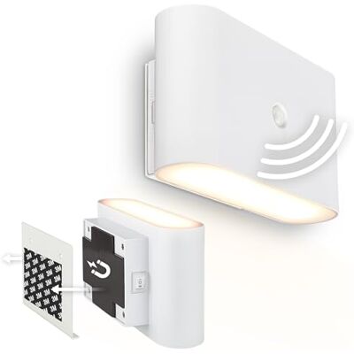 Briloner Sticklights Lampe murale sans électricité ni perçage avec détecteur de mouvement, batterie, fixation magnétique amovible, sans fil, 16 x 9,5 x 6,5cm, blanc - Publicité Briloner Sticklights Lampe murale sans électricité ni perçage avec détecteur de mouvement, batterie, fixation magnétique amovible, sans fil, 16 x 9,5 x 6,5cm, blanc - Publicité