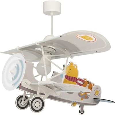 Dalber Lustre Chambre Lampe Suspension Enfant avion Little Teddy ours gris animaux, 54522, E27-15W, chambre d'enfants, brille dans le noir - Publicité Dalber Lustre Chambre Lampe Suspension Enfant avion Little Teddy ours gris animaux, 54522, E27-15W, chambre d'enfants, brille dans le noir - Publicité