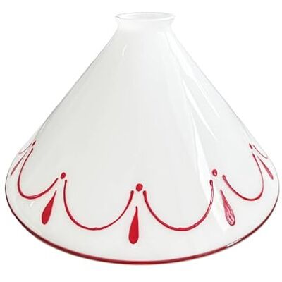 Orion Abat-jour en verre de rechange, diamètre : 30 cm, opale, rouge, bordeaux, motif blanc - Publicité Orion Abat-jour en verre de rechange, diamètre : 30 cm, opale, rouge, bordeaux, motif blanc - Publicité
