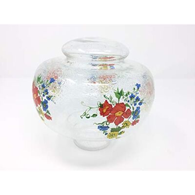 Orion Abat-jour en verre rétro Motif fleurs Dimensions du trou 7 cm - Publicité Orion Abat-jour en verre rétro Motif fleurs Dimensions du trou 7 cm - Publicité