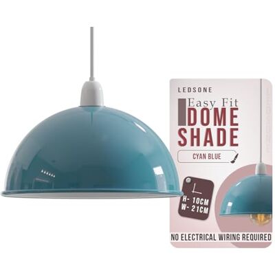 LEDSone Abat-jour de plafond industriel, abat-jour de lampe suspendue en forme de dôme de Style rétro Vintage pour plafonniers suspendus (Bleu cyan) - Publicité LEDSone Abat-jour de plafond industriel, abat-jour de lampe suspendue en forme de dôme de Style rétro Vintage pour plafonniers suspendus (Bleu cyan) - Publicité
