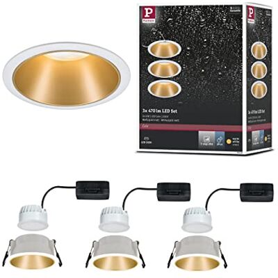 Paulmann 93406 LED spots encastrés Cole rond incl. 3x6,5 watts gradable projecteurs encastrés Blanc, Doré mat Lampe encastrée plastique, Alu zinc Spot pour plafond 2700 K - Publicité Paulmann 93406 LED spots encastrés Cole rond incl. 3x6,5 watts gradable projecteurs encastrés Blanc, Doré mat Lampe encastrée plastique, Alu zinc Spot pour plafond 2700 K - Publicité