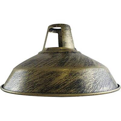 LEDSone Abat-jour de suspension de plafond industriel, abat-jour de suspension en forme de grange de style rétro vintage pour plafonniers suspendus (laiton brossé) - Publicité LEDSone Abat-jour de suspension de plafond industriel, abat-jour de suspension en forme de grange de style rétro vintage pour plafonniers suspendus (laiton brossé) - Publicité