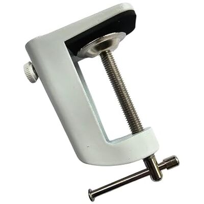 Orion Support de table serre-joint de table pour lampes loupes, lampes de travail, serre-joint à vis, fixation rotative, blanc - Publicité Orion Support de table serre-joint de table pour lampes loupes, lampes de travail, serre-joint à vis, fixation rotative, blanc - Publicité