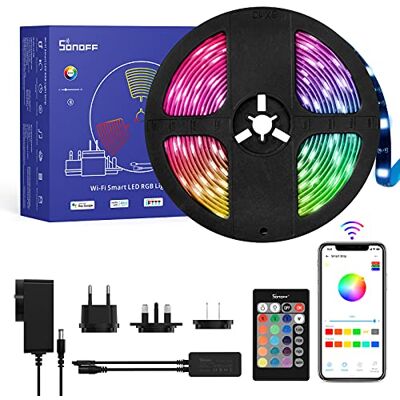 SONOFF Bande lumineuse LED WiFi intelligente L2 avec télécommande, Alexa pour chambre à coucher, chambre, IP65 5 m RVB 5050 couleurs changeantes, contrôle vocal - Publicité SONOFF Bande lumineuse LED WiFi intelligente L2 avec télécommande, Alexa pour chambre à coucher, chambre, IP65 5 m RVB 5050 couleurs changeantes, contrôle vocal - Publicité