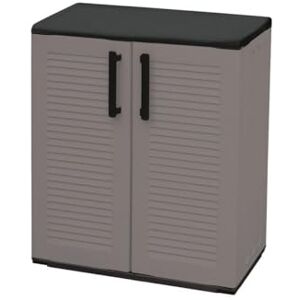 INTEC Armoire Basse de Rangement 2 Portes Gris Anthracite 68x37x84 cm – Meuble Polypropylène Recyclé pour Garage, Jardin, Buanderie – Résistant Eau & UV - Publicité INTEC Armoire Basse de Rangement 2 Portes Gris Anthracite 68x37x84 cm – Meuble Polypropylène Recyclé pour Garage, Jardin, Buanderie – Résistant Eau & UV - Publicité