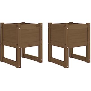 vidaXL 2X Jardinières Pots de Fleurs de Jardin Bacs à Fleurs Lits Surélevés Terrasse Balcon Patio Marron Miel 40x40x52,5 cm Bois Massif de Pin - Publicité vidaXL 2X Jardinières Pots de Fleurs de Jardin Bacs à Fleurs Lits Surélevés Terrasse Balcon Patio Marron Miel 40x40x52,5 cm Bois Massif de Pin - Publicité