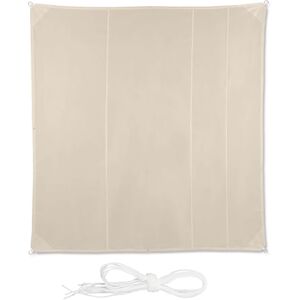 Relaxdays Voile d’ombrage carré diffuseur d’Ombre Protection Soleil Balcon Jardin UV Toile imperméable 5x5 m, Beige, 5 x 5 m - Publicité Relaxdays Voile d’ombrage carré diffuseur d’Ombre Protection Soleil Balcon Jardin UV Toile imperméable 5x5 m, Beige, 5 x 5 m - Publicité