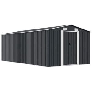 vidaXL Abri de Jardin 257x489x181 cm Métal Anthracite - Publicité vidaXL Abri de Jardin 257x489x181 cm Métal Anthracite - Publicité