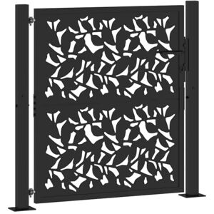 vidaXL Portail de Jardin Noir 100x100 cm Acier Conception de Feuilles, Porte de clôture, Porte extérieure, Porte en métal, Porte de sécurité - Publicité vidaXL Portail de Jardin Noir 100x100 cm Acier Conception de Feuilles, Porte de clôture, Porte extérieure, Porte en métal, Porte de sécurité - Publicité