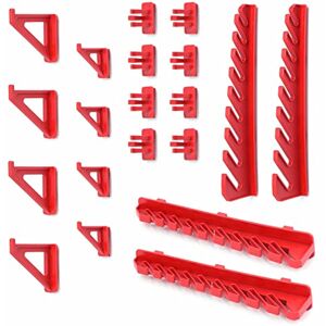 Kistenberg Ensemble de 20 pièces murale à outils avec panneau perforé et porte-outils pour atelier, garage, plastique, rouge - Publicité Kistenberg Ensemble de 20 pièces murale à outils avec panneau perforé et porte-outils pour atelier, garage, plastique, rouge - Publicité