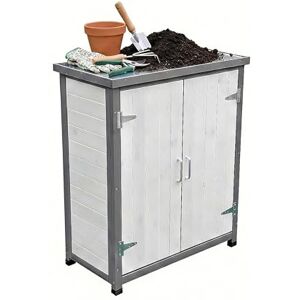 Relaxdays Table de rempotage en Bois avec Plateau galvanisé, Ombre Blanc/Gris, 90x75x40 cm - Publicité Relaxdays Table de rempotage en Bois avec Plateau galvanisé, Ombre Blanc/Gris, 90x75x40 cm - Publicité