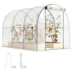 Outsunny Serre de Jardin Tunnel 6 m² Serre Tunnel de Jardin 300x200x200cm Porte zippée Tubulaire renforcé 2 fenêtres enroulables Châssis Transparent - Publicité Outsunny Serre de Jardin Tunnel 6 m² Serre Tunnel de Jardin 300x200x200cm Porte zippée Tubulaire renforcé 2 fenêtres enroulables Châssis Transparent - Publicité