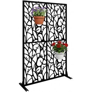 Relaxdays Brise-Vue en métal Noir, vignes et Oiseaux, 183 x 115 x 40 cm pour Jardin, Balcon et terrasse - Publicité Relaxdays Brise-Vue en métal Noir, vignes et Oiseaux, 183 x 115 x 40 cm pour Jardin, Balcon et terrasse - Publicité
