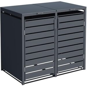 Vivol Boîte de rangement pour poubelle à roulettes, couvercle de poubelle à roulettes, pare-vue en acier (1, métal anthracite) - Publicité Vivol Boîte de rangement pour poubelle à roulettes, couvercle de poubelle à roulettes, pare-vue en acier (1, métal anthracite) - Publicité