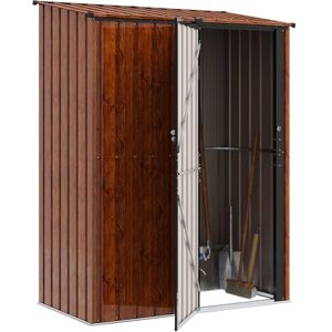 vidaXL Cabanons de Jardin Marron 153,5 x 86 x 200 cm Métал, Abri de Jardin et terrasse, Rangement Moderne, résistant aux intempéries, Durable, Design rectangulaire, Espace Ample - Publicité vidaXL Cabanons de Jardin Marron 153,5 x 86 x 200 cm Métал, Abri de Jardin et terrasse, Rangement Moderne, résistant aux intempéries, Durable, Design rectangulaire, Espace Ample - Publicité