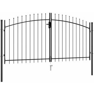 vidaXL Portillon Double Porte avec Dessus à Pointe Portail de Jardin Porte de Jardin Barrière de Jardin Terrasse Patio Extérieur Acier 3x1,5 m Noir - Publicité vidaXL Portillon Double Porte avec Dessus à Pointe Portail de Jardin Porte de Jardin Barrière de Jardin Terrasse Patio Extérieur Acier 3x1,5 m Noir - Publicité