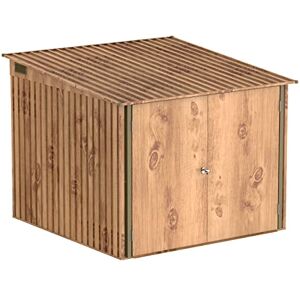 Duramax Abri à vélos pour 4 vélos avec 4x rails ajustables pour vélos & Portes doubles verrouillables entièrement larges, Abri de jardin en métal, Entrepôt à vélos, 203x202x140 cm, grain de bois - Publicité Duramax Abri à vélos pour 4 vélos avec 4x rails ajustables pour vélos & Portes doubles verrouillables entièrement larges, Abri de jardin en métal, Entrepôt à vélos, 203x202x140 cm, grain de bois - Publicité
