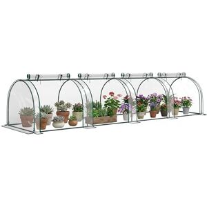 HOMCOM Outsunny Mini Serre de Jardin Mini Serre Tunnel Serre à tomates 3,95L x 1l x 0,8H m Acier PVC Haute densité Anti-UV 4 fenêtres avec Zip enroulables Vert et Transparent - Publicité HOMCOM Outsunny Mini Serre de Jardin Mini Serre Tunnel Serre à tomates 3,95L x 1l x 0,8H m Acier PVC Haute densité Anti-UV 4 fenêtres avec Zip enroulables Vert et Transparent - Publicité