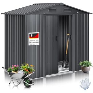 KESSER ® Abri de Jardin XL en métal de 4,2 m³ avec Fondation, Gants de Travail, 182 x 118 x 186 cm, 2 Portes coulissantes, Abri à Outils, Armoire, Toit à pignon, abri de Jardin, Anthracite - Publicité KESSER ® Abri de Jardin XL en métal de 4,2 m³ avec Fondation, Gants de Travail, 182 x 118 x 186 cm, 2 Portes coulissantes, Abri à Outils, Armoire, Toit à pignon, abri de Jardin, Anthracite - Publicité