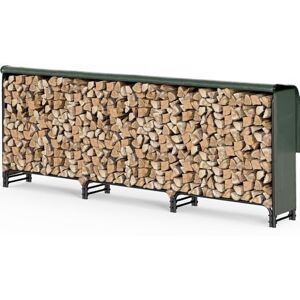 vounot Étagère à bûches en métal avec couvercle étanche Vert 300 x 115 x 40 cm - Publicité vounot Étagère à bûches en métal avec couvercle étanche Vert 300 x 115 x 40 cm - Publicité