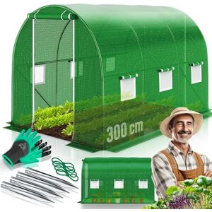 KESSER ® Serre en film stable avec 6 fenêtres avec moustiquaire et porte Tunnel de jardin avec cadre en acier galvanisé Tunnel en film 170 g/m² avec piquets d'ancrage au sol gants et cordes 200 x - Publicité KESSER ® Serre en film stable avec 6 fenêtres avec moustiquaire et porte Tunnel de jardin avec cadre en acier galvanisé Tunnel en film 170 g/m² avec piquets d'ancrage au sol gants et cordes 200 x - Publicité