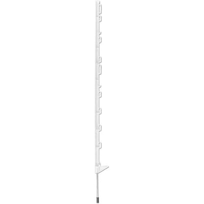 horizont Lot de 60 piquets de clôture de pâturage en plastique blanc Hauteur 105 cm Une marche Poteau en plastique avec œillets pour rubans, cordes, torons, poteaux de clôture de pâturage - Publicité horizont Lot de 60 piquets de clôture de pâturage en plastique blanc Hauteur 105 cm Une marche Poteau en plastique avec œillets pour rubans, cordes, torons, poteaux de clôture de pâturage - Publicité