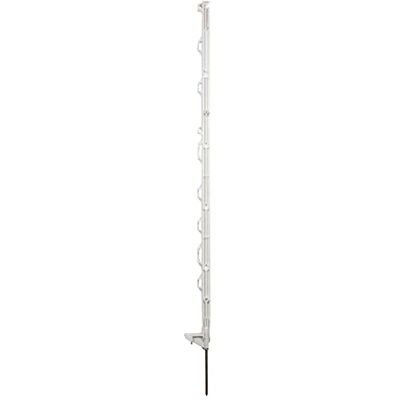horizont Lot de 5 piquets de clôture en plastique – Blanc – Hauteur 108 cm – Marche simple – Avec œillets pour rubans, cordes et torons – Clôture de pâturage - Publicité horizont Lot de 5 piquets de clôture en plastique – Blanc – Hauteur 108 cm – Marche simple – Avec œillets pour rubans, cordes et torons – Clôture de pâturage - Publicité