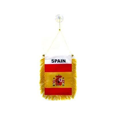 AZ FLAG Fanion Espagne Pour Décoration Voiture Avec Ventouse et Franges Dorées Mini Drapeau Espagnol 13x10 cm - Publicité AZ FLAG Fanion Espagne Pour Décoration Voiture Avec Ventouse et Franges Dorées Mini Drapeau Espagnol 13x10 cm - Publicité