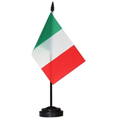 Anley Italy Ensemble de drapeaux de bureau de luxe Drapeau de bureau italien miniature de 6 x 4 pouces avec mât solide de 12 "- Couleurs vives et résistant à la décoloration Base noire - Publicité Anley Italy Ensemble de drapeaux de bureau de luxe Drapeau de bureau italien miniature de 6 x 4 pouces avec mât solide de 12 "- Couleurs vives et résistant à la décoloration Base noire - Publicité