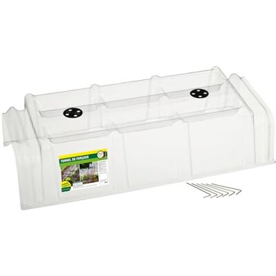 TERRE JARDIN Tunnel de Forçage, 86 x 38 x 21 cm Tunnel de Forçage Rigide, Transparent, Modulable, avec 6 Sardines de Fixation Mini Serre Rigide Potager de Jardin avec Système de Ventilation - Publicité TERRE JARDIN Tunnel de Forçage, 86 x 38 x 21 cm Tunnel de Forçage Rigide, Transparent, Modulable, avec 6 Sardines de Fixation Mini Serre Rigide Potager de Jardin avec Système de Ventilation - Publicité