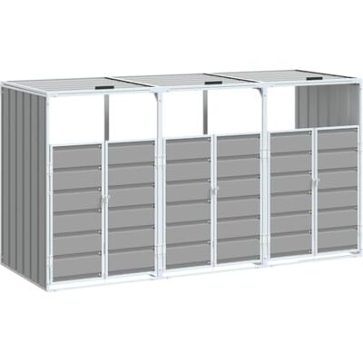 Tomostar Cache Poubelle Extérieur Triple, Abri Rangement de Poubelle pour Trois bacs Gris Acier - Publicité Tomostar Cache Poubelle Extérieur Triple, Abri Rangement de Poubelle pour Trois bacs Gris Acier - Publicité