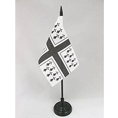 AZ FLAG Drapeau de Table Bretagne marine 15x10 cm Socle Plastique - Publicité AZ FLAG Drapeau de Table Bretagne marine 15x10 cm Socle Plastique - Publicité