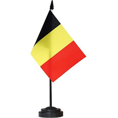 Anley Belgium Ensemble de drapeaux de bureau de luxe Drapeau de bureau belge miniature de 6 x 4 pouces avec mât solide de 12 "- Couleurs vives et résistant à la décoloration Base noire et dessus - Publicité Anley Belgium Ensemble de drapeaux de bureau de luxe Drapeau de bureau belge miniature de 6 x 4 pouces avec mât solide de 12 "- Couleurs vives et résistant à la décoloration Base noire et dessus - Publicité