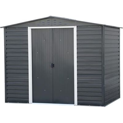 Duramax Alpine 8 x 6 (4,79 m²) Abri de Jardin en métal avec Base en métal, Acier galvanisé à Chaud, Structure de Toit renforcée, Abri de Jardin sans Entretien et résistant aux intempéries, Anthracite - Publicité Duramax Alpine 8 x 6 (4,79 m²) Abri de Jardin en métal avec Base en métal, Acier galvanisé à Chaud, Structure de Toit renforcée, Abri de Jardin sans Entretien et résistant aux intempéries, Anthracite - Publicité