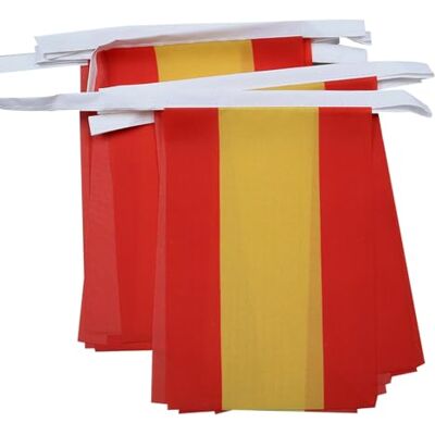 Guirlande de drapeaux d'Espagne 6M - 20 drapeaux 21x15cm - Publicité Guirlande de drapeaux d'Espagne 6M - 20 drapeaux 21x15cm - Publicité