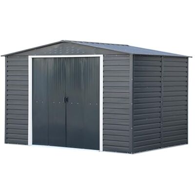 Duramax Alpine 10 x 8 (7,82 m²) Abri de Jardin en métal avec Base en métal, Acier galvanisé à Chaud, Structure de toit renforcée, Abri de jardin sans Entretien et résistant aux intempéries, Anthracite - Publicité Duramax Alpine 10 x 8 (7,82 m²) Abri de Jardin en métal avec Base en métal, Acier galvanisé à Chaud, Structure de toit renforcée, Abri de jardin sans Entretien et résistant aux intempéries, Anthracite - Publicité