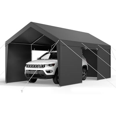 VEVOR Tente Garage, 3,05 x 6,09 m, Carport Abri de Voiture Extérieur avec Parois Latérales Amovibles et Portes, Résistant aux UV et à l'eau, Protection Toutes Saisons pour Automobile et Bateau, Gris - Publicité VEVOR Tente Garage, 3,05 x 6,09 m, Carport Abri de Voiture Extérieur avec Parois Latérales Amovibles et Portes, Résistant aux UV et à l'eau, Protection Toutes Saisons pour Automobile et Bateau, Gris - Publicité