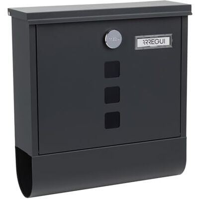 ARREGUI Chance E7005 Boîte aux Lettres Individuelle en Acier avec Porte-journaux, Taille M (Format A4), Boîte aux Lettres avec Serrure Couverte, Porte-Carte et Porte-journaux, Gris Anthracite - Publicité ARREGUI Chance E7005 Boîte aux Lettres Individuelle en Acier avec Porte-journaux, Taille M (Format A4), Boîte aux Lettres avec Serrure Couverte, Porte-Carte et Porte-journaux, Gris Anthracite - Publicité