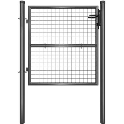 SONGMICS Portillon de Jardin Grillagé, en Acier Galvanisé, Clôture avec Serrure, Porte 106 x 100 cm (L x H), Tube Rond, Gris GGD150A01 - Publicité SONGMICS Portillon de Jardin Grillagé, en Acier Galvanisé, Clôture avec Serrure, Porte 106 x 100 cm (L x H), Tube Rond, Gris GGD150A01 - Publicité