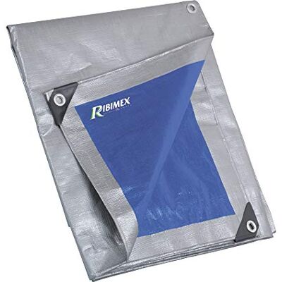 RIBIMEX Bâche imperméable pour extérieur Pro 6 x 10 m en polyéthylène avec œillets en Aluminium, Coins et Bords renforcés, 250 g/m², idéale pour Une Utilisation prolongée et Une Protection Contre Les - Publicité RIBIMEX Bâche imperméable pour extérieur Pro 6 x 10 m en polyéthylène avec œillets en Aluminium, Coins et Bords renforcés, 250 g/m², idéale pour Une Utilisation prolongée et Une Protection Contre Les - Publicité